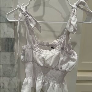 Forever 21 White Ruffled Sleeveless Top